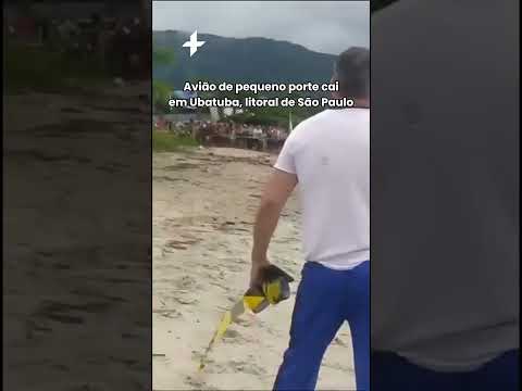 Veja o momento da queda de avião em Ubatuba, litoral de São Paulo